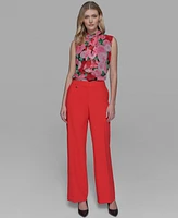 Karl Lagerfeld Paris Women's Straight-Leg Creased Pants
