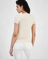 Guess Women's Triangle Flowers Short-Sleeve Tee