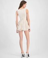 Guess Women's Zayla Embroidered Cotton Romper