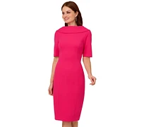 Adrianna Papell Women's Roll-Collar V-Back Dress