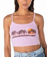 Roxy Juniors' Palm Stripe Graphic Cropped Tank Top
