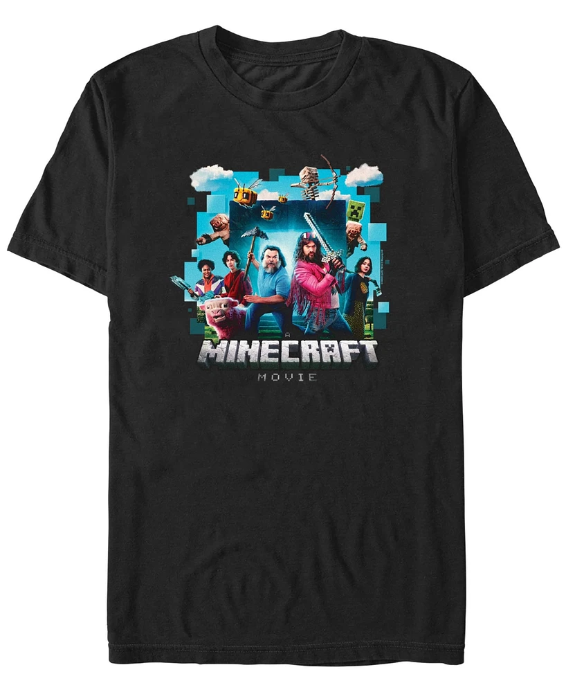 Fifth Sun Men's Minecraft Movie Adventure Gang Short Sleeve T-Shirt