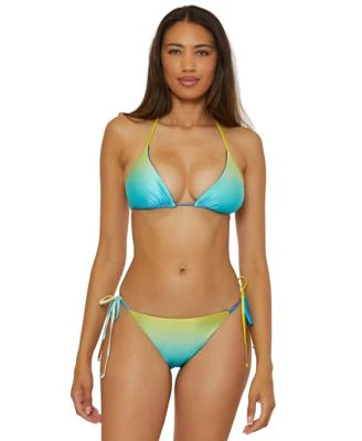 Trina Turk Womens West Palm Reversible Triangle Bikini Top Side Tie Bottoms