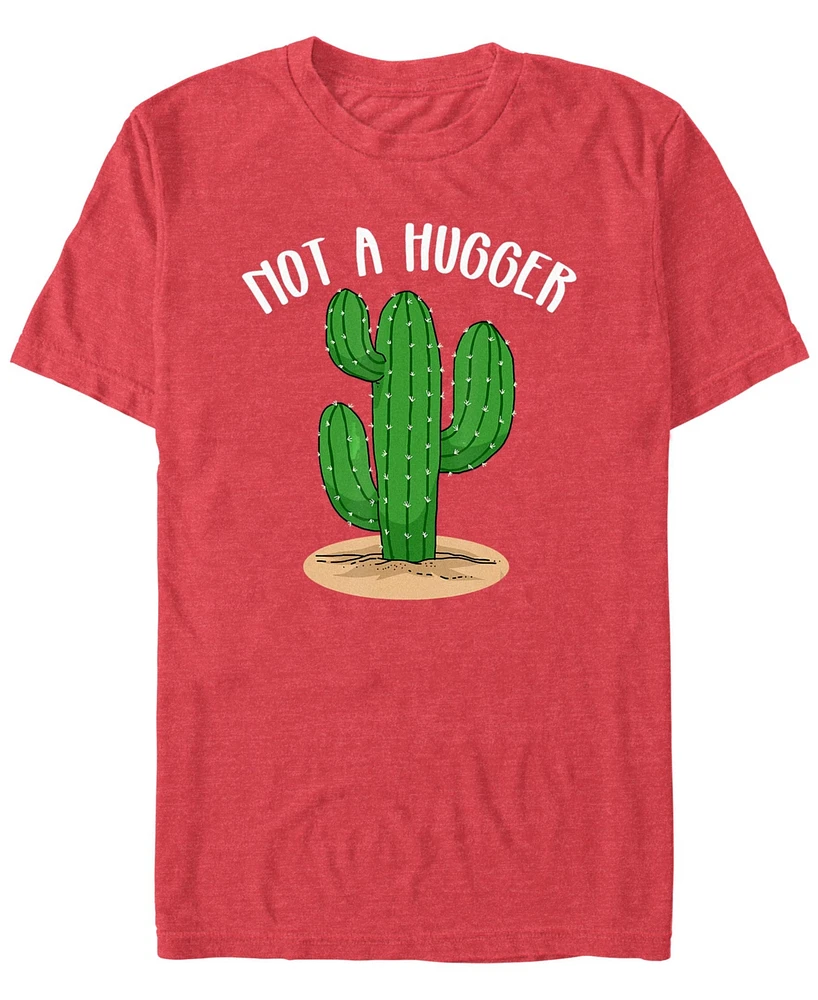 Design By Humans Men's Not A Hugger Botanical Cactus T-Shirt