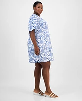 Sandra Darren Plus Embroidered Floral Shift Dress
