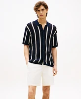 Tommy Hilfiger Men's Stripe Open-Knit Polo Shirt