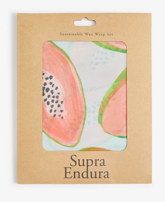 Supra Endura Fruit Print Beeswax Wrap, Set of 3