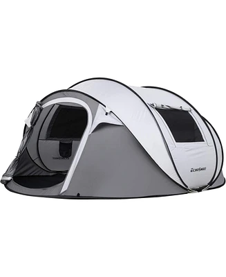 EchoSmile Camping Instant Tent, 4 Person Pop Up Water Resistant Dome Easy Setup for Hiking and Outdoor, Portable Tent with Carry B