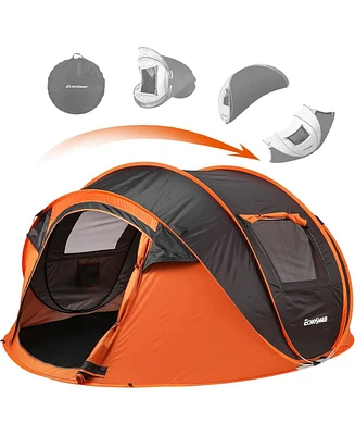 EchoSmile Camping Instant Tent, 4 Person Pop Up Tent, Water Resistant Dome Tent, Easy Setup for Camping Hiking and Outdoor, Portable Tent with Carry B