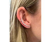 Rhodium Cubic Zirconia Crawler Earring