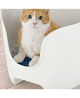 Paw Trax: High Wall Litter Box - White/Blue