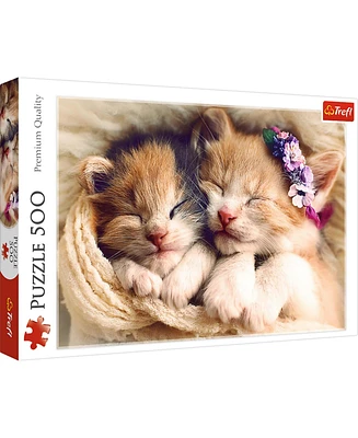 Trefl Red 500 Piece Jigsaw Puzzle - Sleeping Kittens