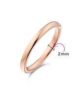 Bling Jewelry Thin Minimalist Dome Couples Titanium Band Rose Gold Plated Ring Comfort Fit