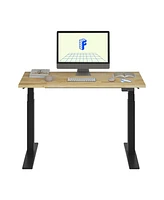 Flexispot E7-commercial 48 W Electric Adjustable Standing Desk, Rubber Wood Top, Black Base