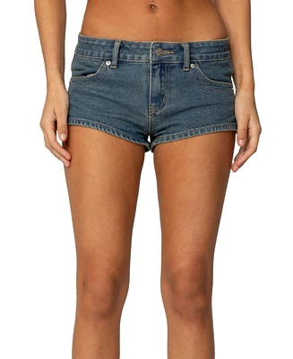 Edikted Women's Jagger Low Rise Denim Shorts