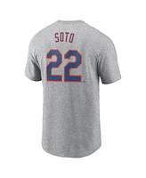 Nike Men's Juan Soto Heather Gray New York Mets Fuse Name Number T-Shirt