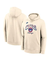 Nike Men's Natural Chicago Cubs Cooperstown Collection Club Fleece Pullover Hoodie