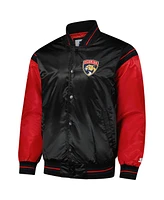 Starter Men's Black/Red Florida Panthers 2024 Nhl Global Series Full-Snap Varsity Jacket