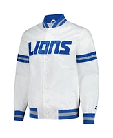 Starter Men's White Detroit Lions Scout Full-Snap Varsity Jacket
