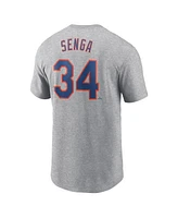 Nike Men's Kodai Senga Heather Gray New York Mets Fuse Name Number T-Shirt