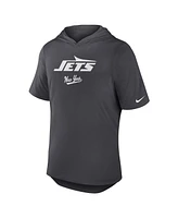 Nike Men's Anthracite New York Jets Tri-Blend Performance Hoodie T-Shirt