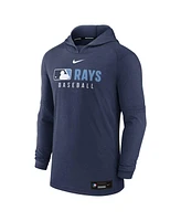 Nike Men's Heather Navy Tampa Bay Rays Authentic Collection Tri-Blend Performance Pullover Hoodie
