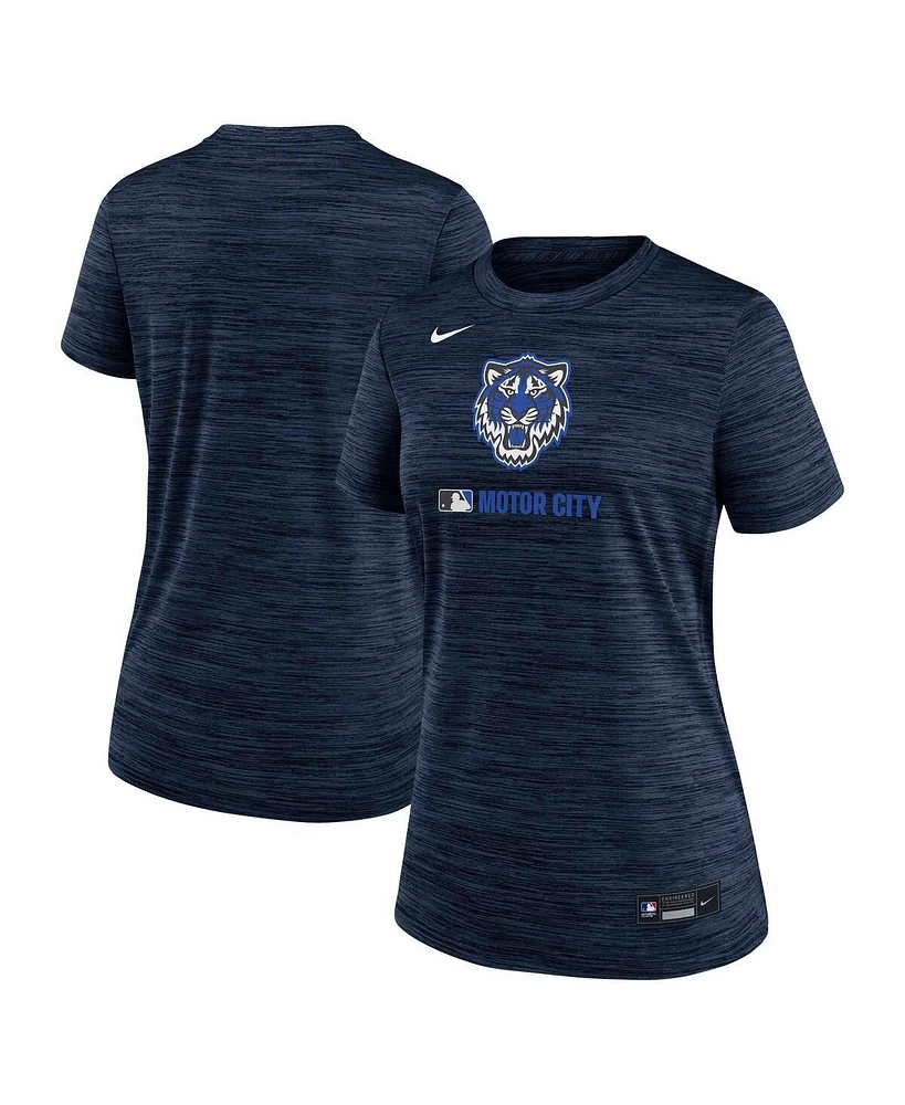 Nike Women's Navy Detroit Tigers Authentic Collection City Connect Velocity Performance T-Shirt