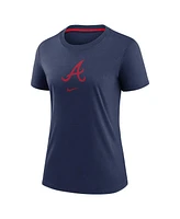 Nike Women's Navy Atlanta Braves Authentic Collection Early Work Tri-Blend T-Shirt