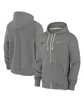 Nike Men's Charcoal Washington Nationals Authentic Collection Travel Performance Full-Zip Hoodie