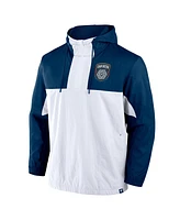 Fanatics Men's Navy San Diego Fc Free Kick Woven Quarter-Zip Hoodie Jacket