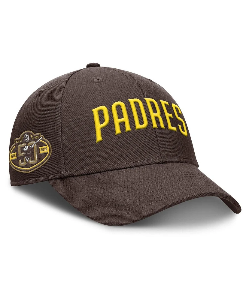 Nike Men's Brown San Diego Padres Rise Gaberdine Adjustable Hat