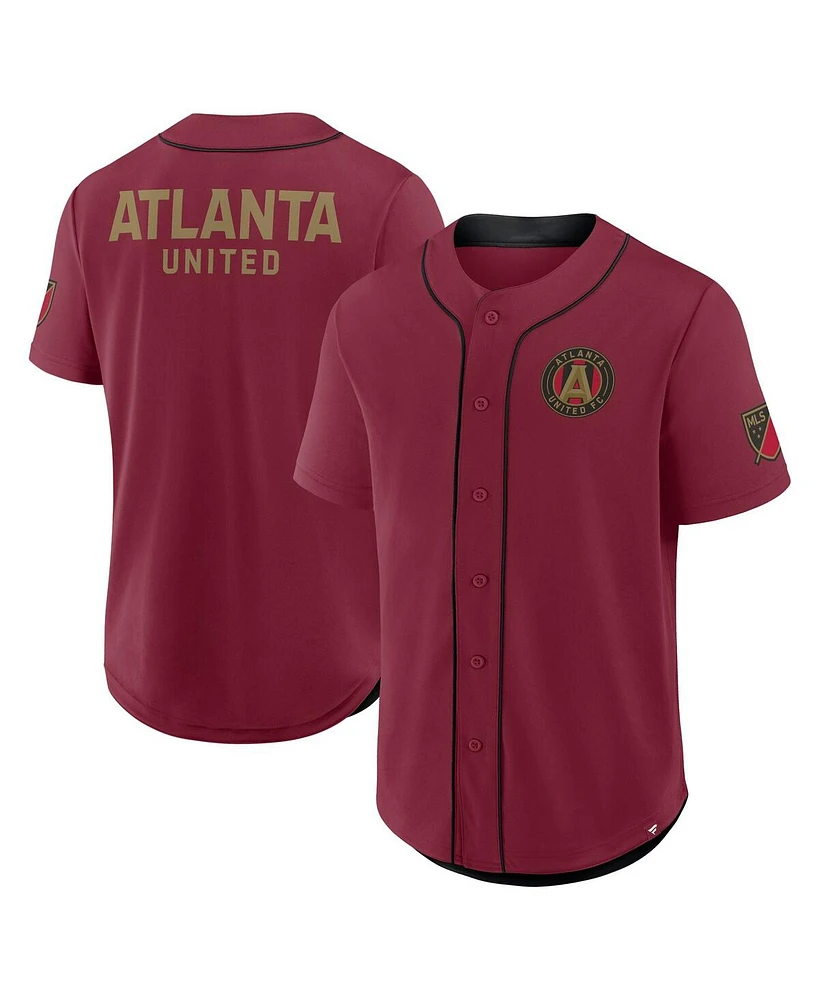 Fanatics Men's Red Atlanta United Fc Injury Time Baseball Jersey