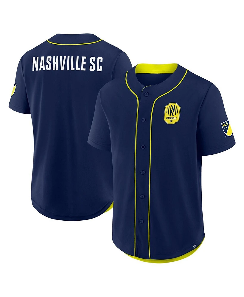 Fanatics Men's Navy Nashville Sc Injury Time Baseball Jersey