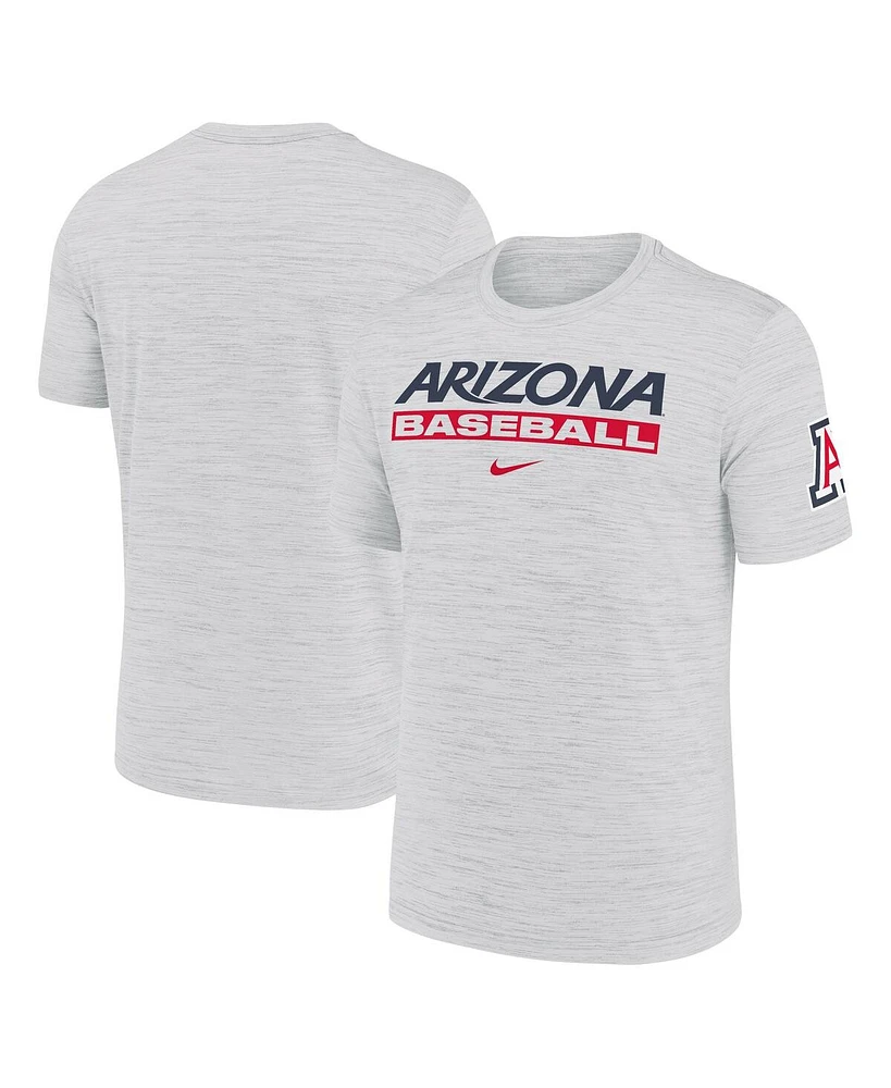Nike Men's Ash Arizona Wildcats Velocity Baseball Wordmark Stack Performance T-Shirt