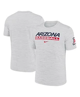 Nike Men's Ash Arizona Wildcats Velocity Baseball Wordmark Stack Performance T-Shirt