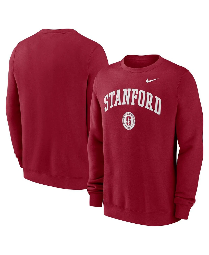 Nike Men's Cardinal Stanford Arched Seal Pullover Sweatshirt