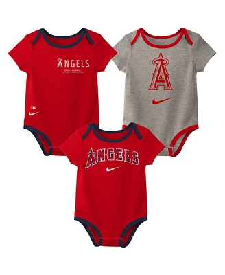Nike Baby Boys and Girls Los Angeles Angels Authentic Collection Bodysuit, Pack of 3