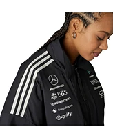Adidas Women's Black Mercedes-amg Petronas F1 Team Wear Loose Full-Zip Jacket