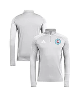 Adidas Men's Silver Chicago Fire 2025 Quarter-Zip Long Sleeve Training Top