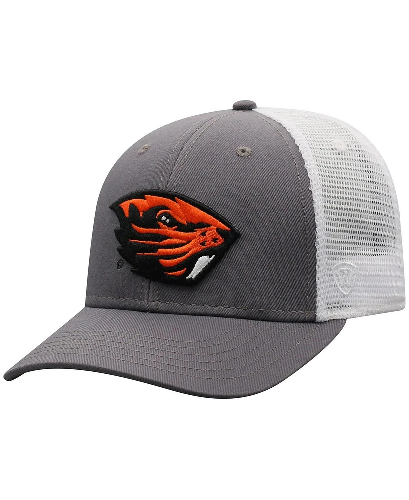 Top of the World Men's Gray/White Oregon State Beavers Victory Baseline Trucker Adjustable Hat