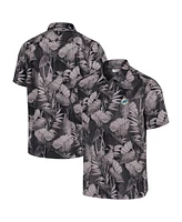 Tommy Bahama Men's Black Miami Dolphins Coast Nuevo Fronds Camp Button-Up Shirt