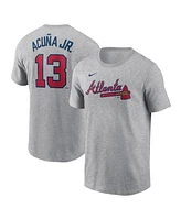Nike Men's Ronald Acuna Jr. Gray Atlanta Braves Fuse Name Number T-Shirt