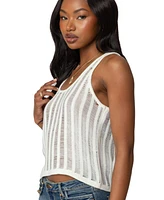 Edikted Women's Keziah Sheer Ladder Knit Top