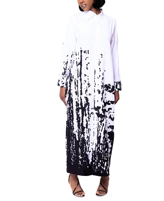 Dai Moda Women's Bali Tide Print Maxi Dress