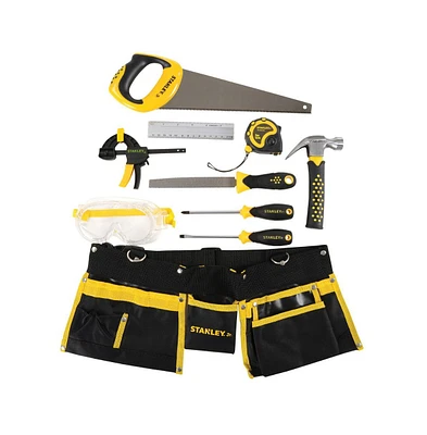 Red Toolbox Kid's Stanley 10-Piece Tool Set with Tool Belt