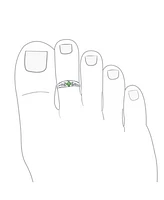 Bling Jewelry Geometric Boho Mid Finger Green Crystal Bead Ball Split Band Midi Toe Ring .925 Silver Sterling Adjustable