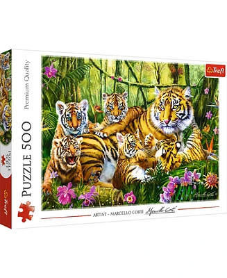 Trefl Red 500 Piece Puzzle - Family of tigers