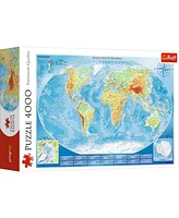 Trefl Red 4000 Piece Puzzle - Large physical map of the world / Meridian