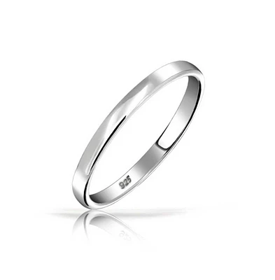 Bling Jewelry Minimalist Simple .925 Sterling Silver Couples Eternity Band Ring Or Thumb Ring 3MM