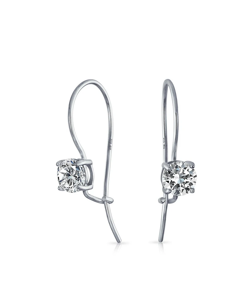 Bling Jewelry Classic Dangle Chandelier Earrings with .50CT Cz Solitaire in Gold Plated Sterling Silver